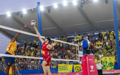 Osvaldo Sumavil en la final del Volleyball World Beach Pro Tour